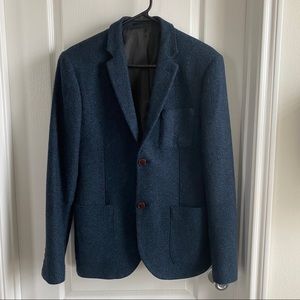 Topman Navy Wool Blazer Slim Fit 38R
